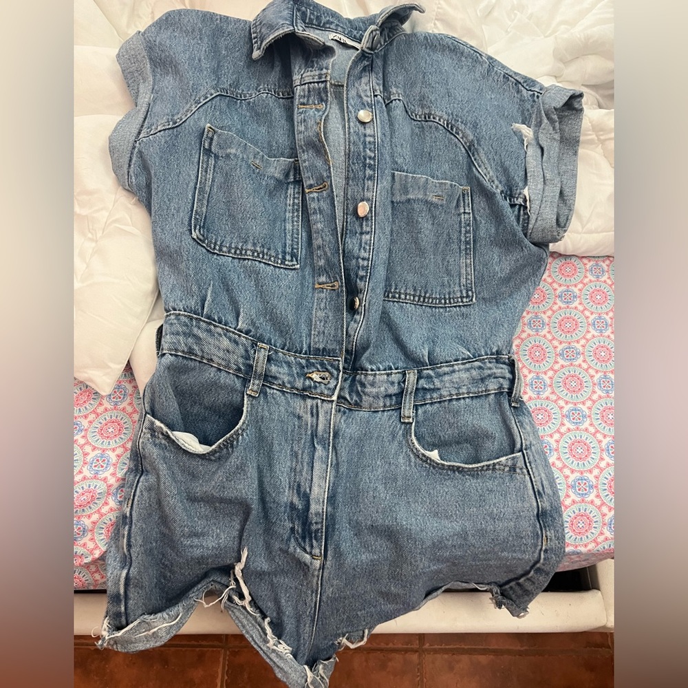 Zara Denim Romper
